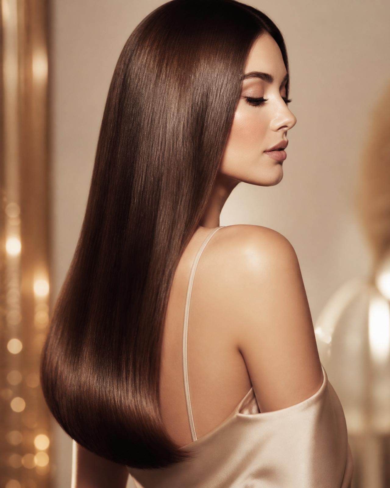 Smooth, shiny hair after a treatment by Hair Plex by HK